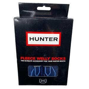 Hunter Fleece Navy Welly Socks Size Medium M 7-9 W 8-10